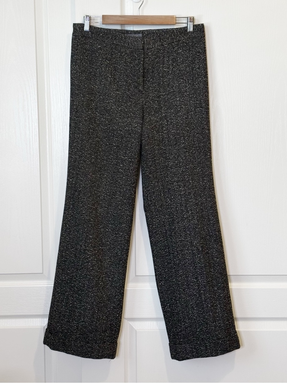 Ann Taylor NWT Trousers Cuffed Wide-Leg Marled Wool Blend Pants Women’s 8